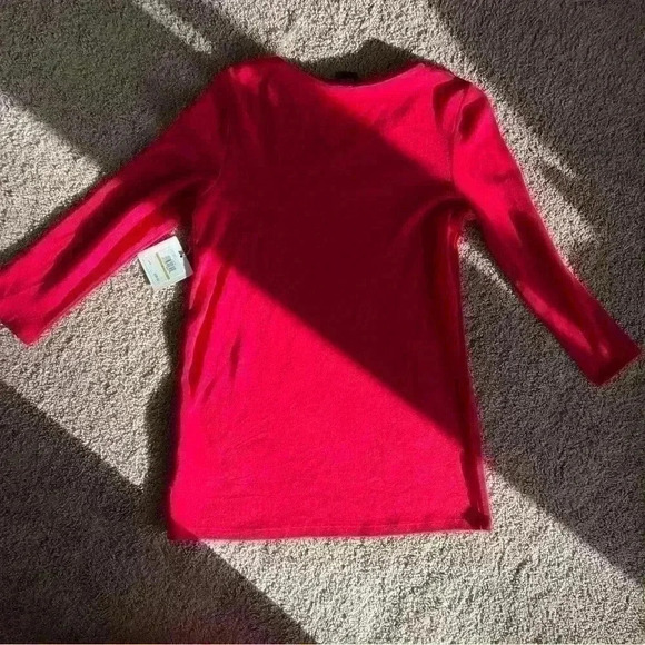 NWT Rafaella Red decorative neck jeweled top size small - Picture 5 of 5